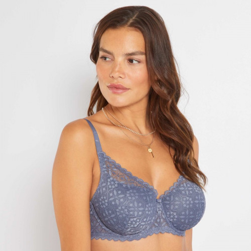 Soutien-gorge paddé bonnet D&E - Gris bleu