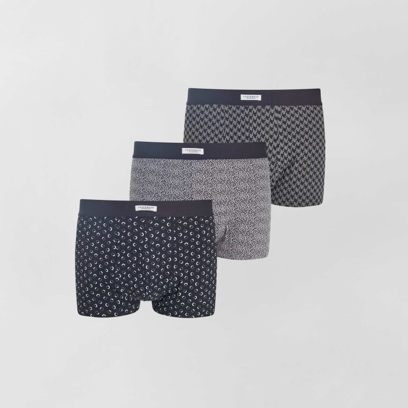 Lot de 3 boxers en coton - Noir