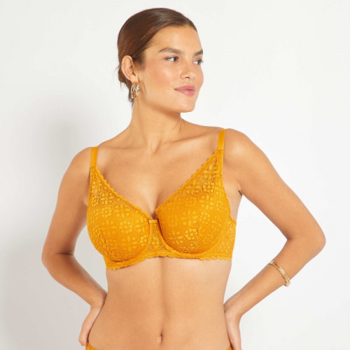 Soutien-gorge paddé bonnet D&E - Jaune moutarde