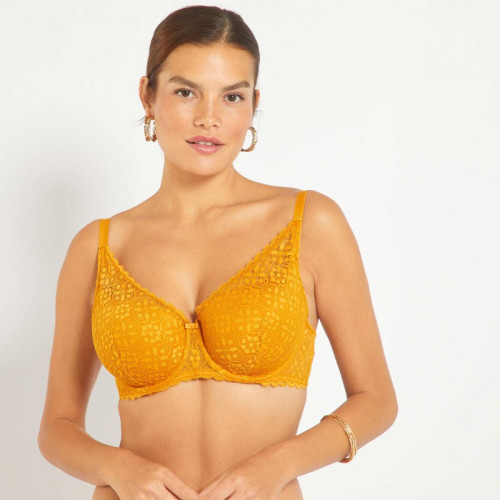 Soutien-gorge paddé bonnet D&E - Jaune moutarde