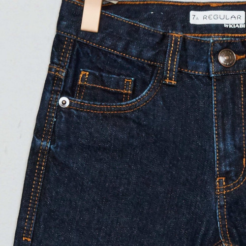 Jean regular 5 poches - Bleu noir