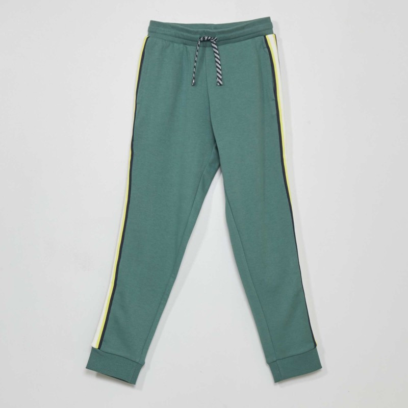 Pantalon de jogging avec bandes contrastantes - Vert de gris