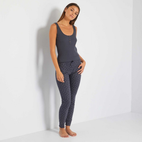 Pantalon coton fines côtes - Gris