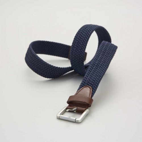 Ceinture tressée élastique - Bleu marine