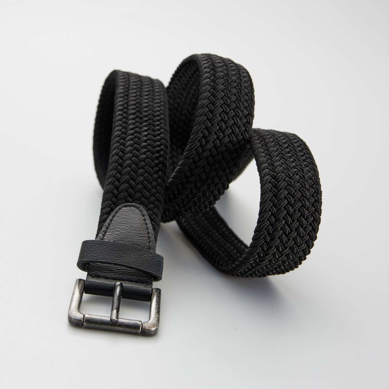 Ceinture tressée élastiquée - Noir