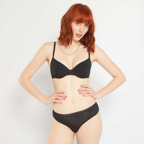 Soutien-gorge paddé microfibre - Noir