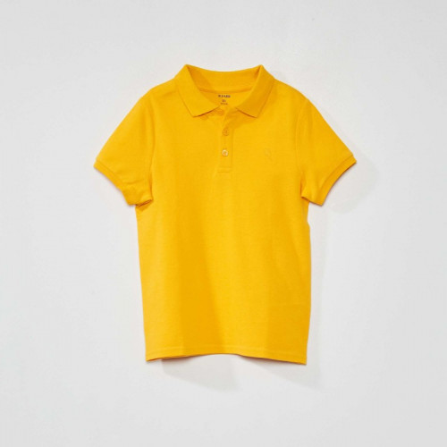 Polo en piqué de coton uni - Jaune