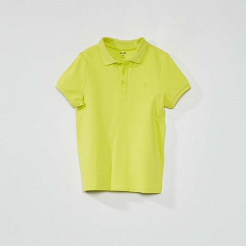 Polo en piqué de coton uni - Jaune