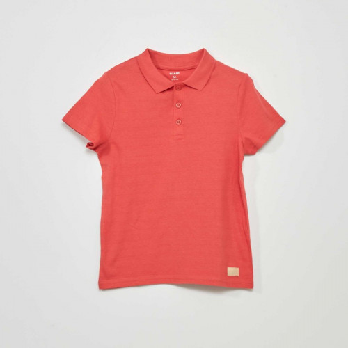 Polo en maille relief - Rouge