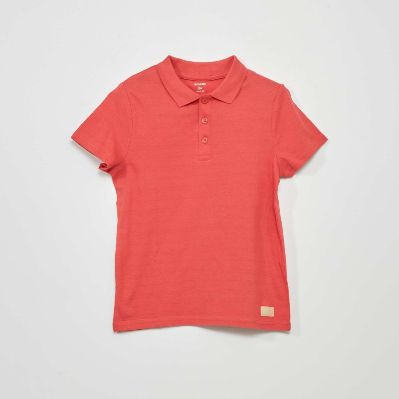 Polo en maille relief - Rouge