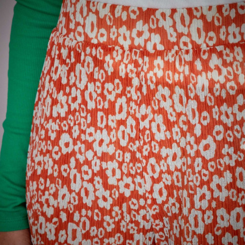 Pantalon fluide plissé - Orange