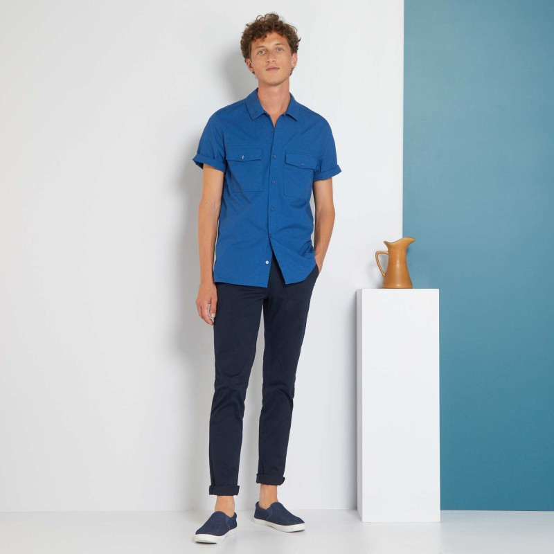 Pantalon chino slim - Bleu marine