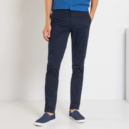 Pantalon chino slim - Bleu marine