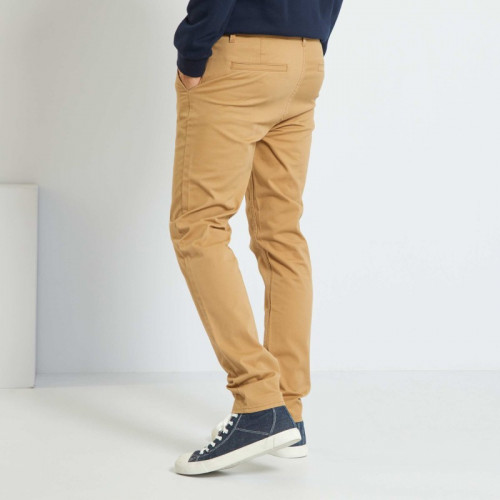 Pantalon chino en coton stretch - Beige