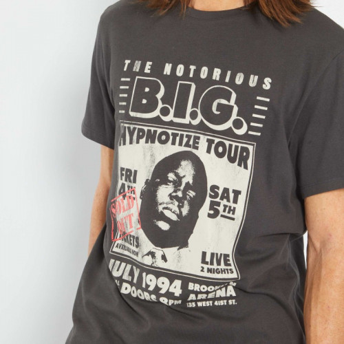 T-shirt 'Notorious B.I.G' en jersey - Gris foncé