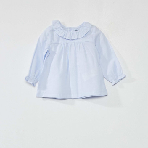 Blouse en voile de coton - Bleu