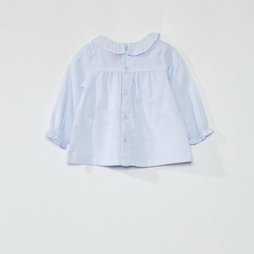 Blouse en voile de coton - Bleu