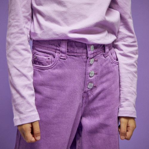 Pantalon denim coupe mom - Violet