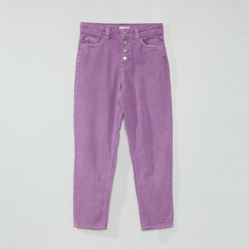 Pantalon denim coupe mom - Violet