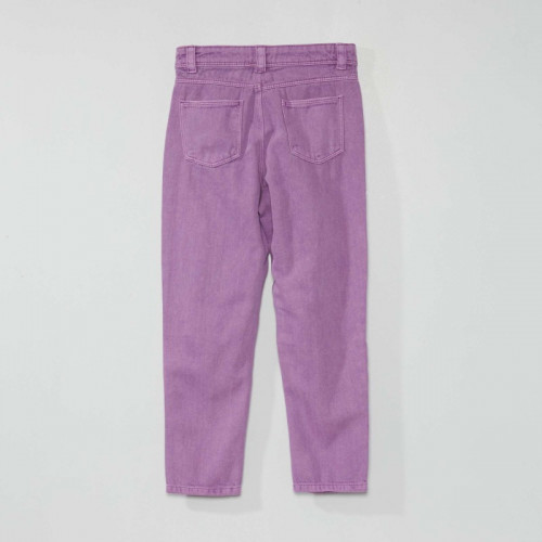 Pantalon denim coupe mom - Violet