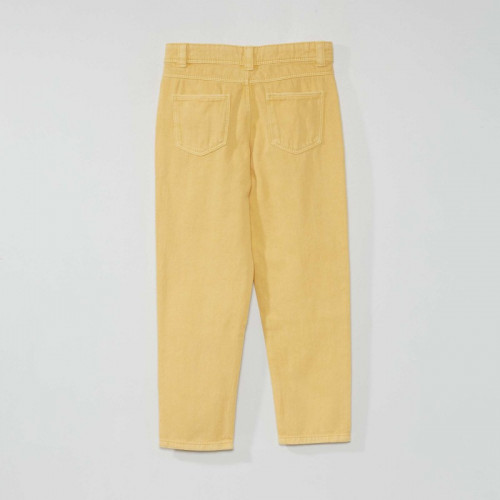 Pantalon denim coupe mom - Jaune