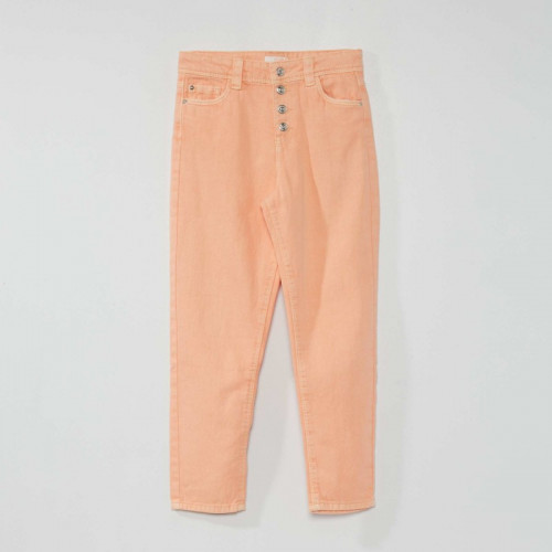 Pantalon denim coupe mom - Orange