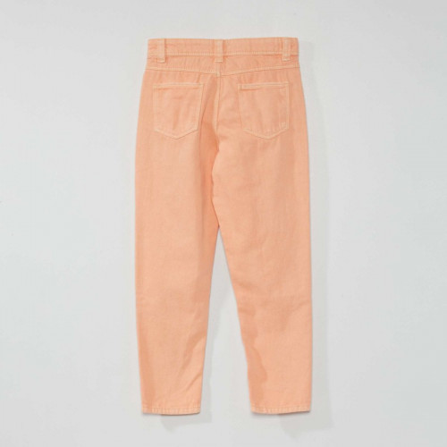 Pantalon denim coupe mom - Orange