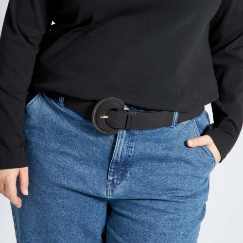 Ceinture à boucle fantaisie - Noir