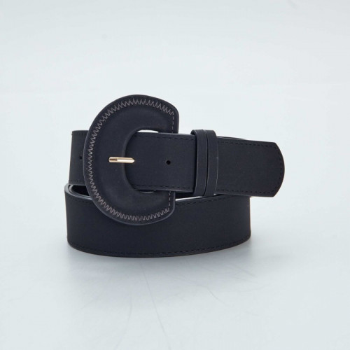 Ceinture à boucle fantaisie - Noir