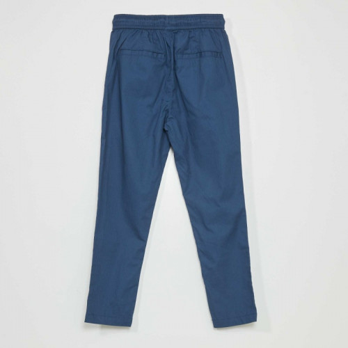 Pantalon uni à rayures - Bleu marine