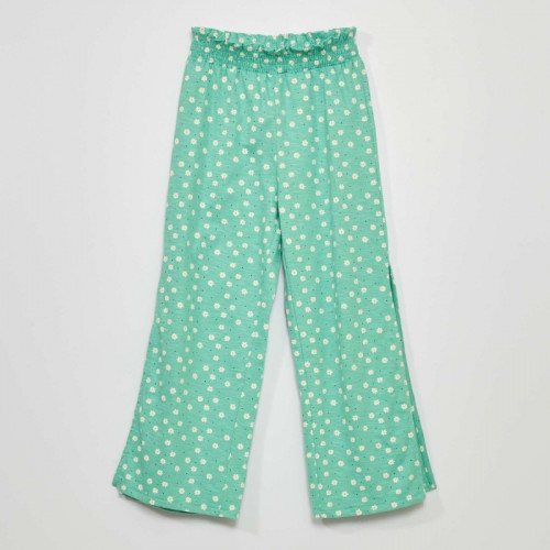 Pantalon large imprimé - Vert