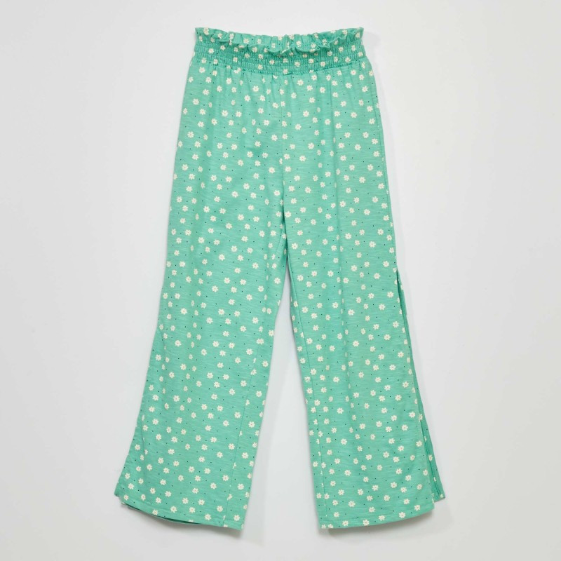 Pantalon large imprimé - Vert