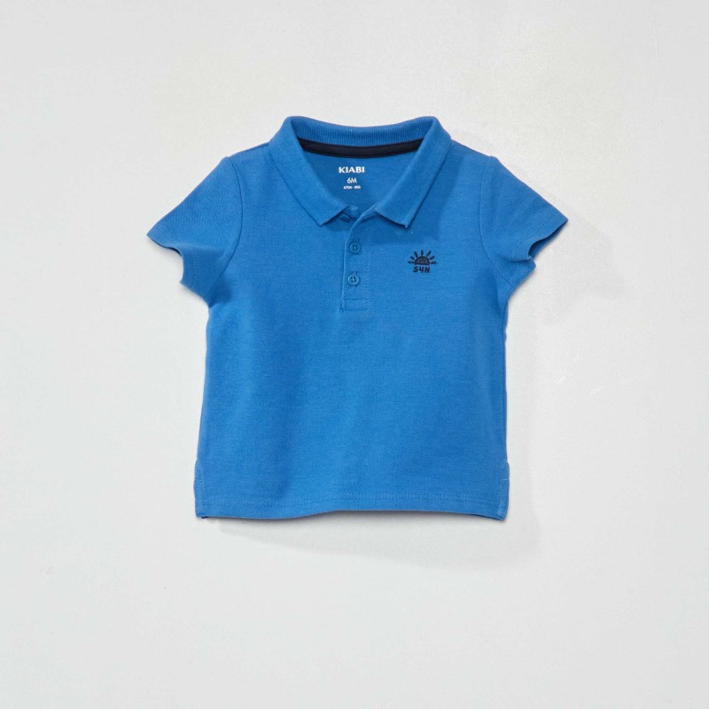 Polo en maille piqué - Bleu