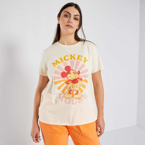 T-shirt manches courtes 'Mickey' - Ecru