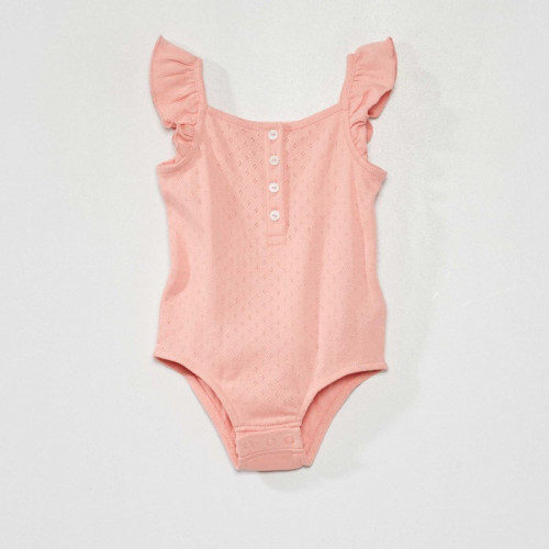 Body en maille pointelle - Rose