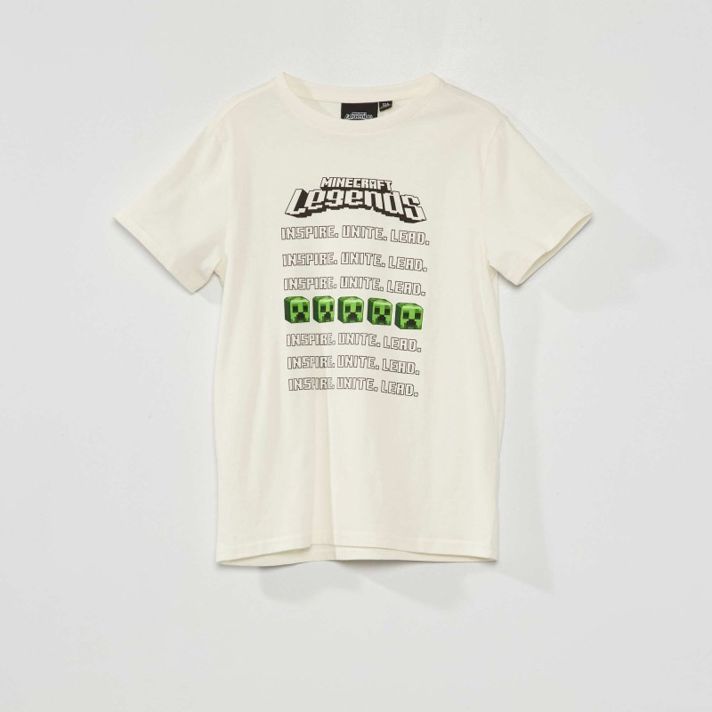 T-shirt à manches courtes 'Minecraft' - Blanc