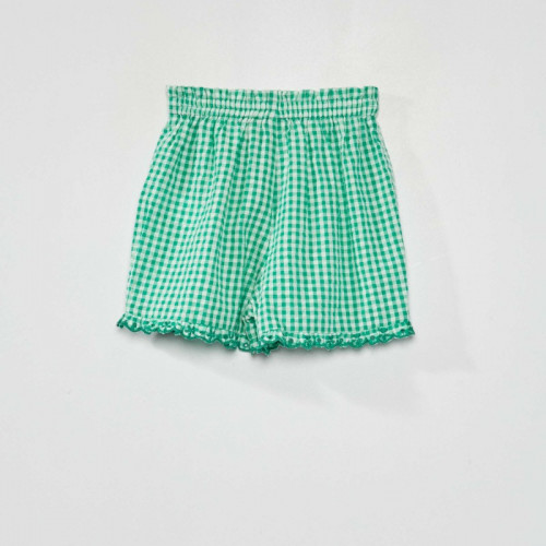 Short vichy et bords ondulés - Vert