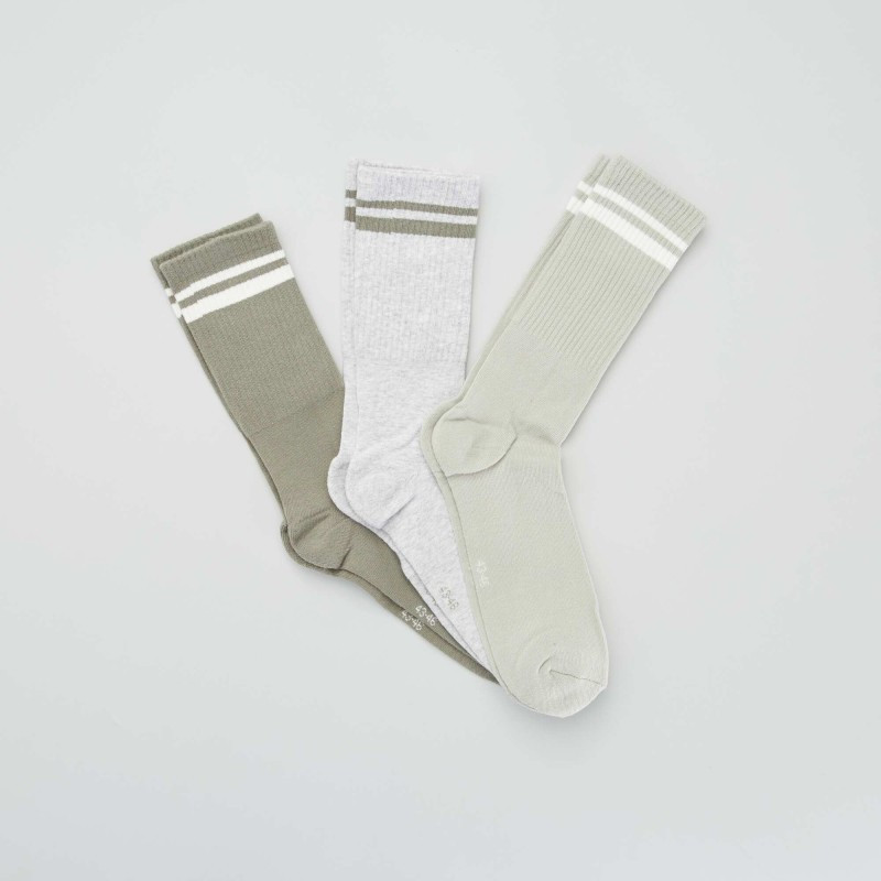 Lot de 3 paires de chaussettes côtelées - Bleu