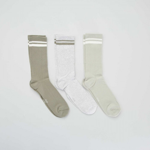 Lot de 3 paires de chaussettes côtelées - Bleu