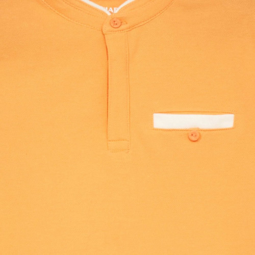 Polo en piqué de coton - Orange abricot