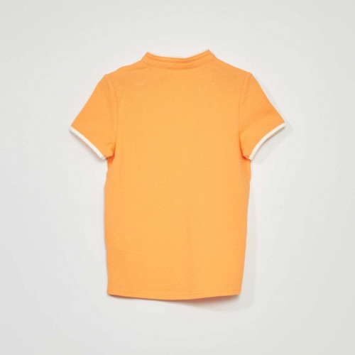 Polo en piqué de coton - Orange abricot