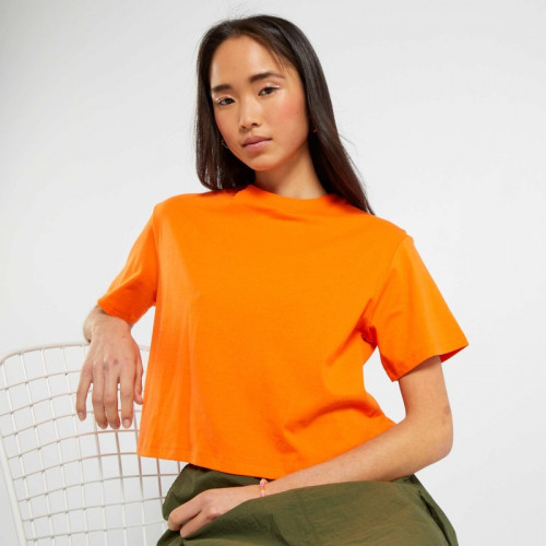 Crop-top en jersey uni - Orange