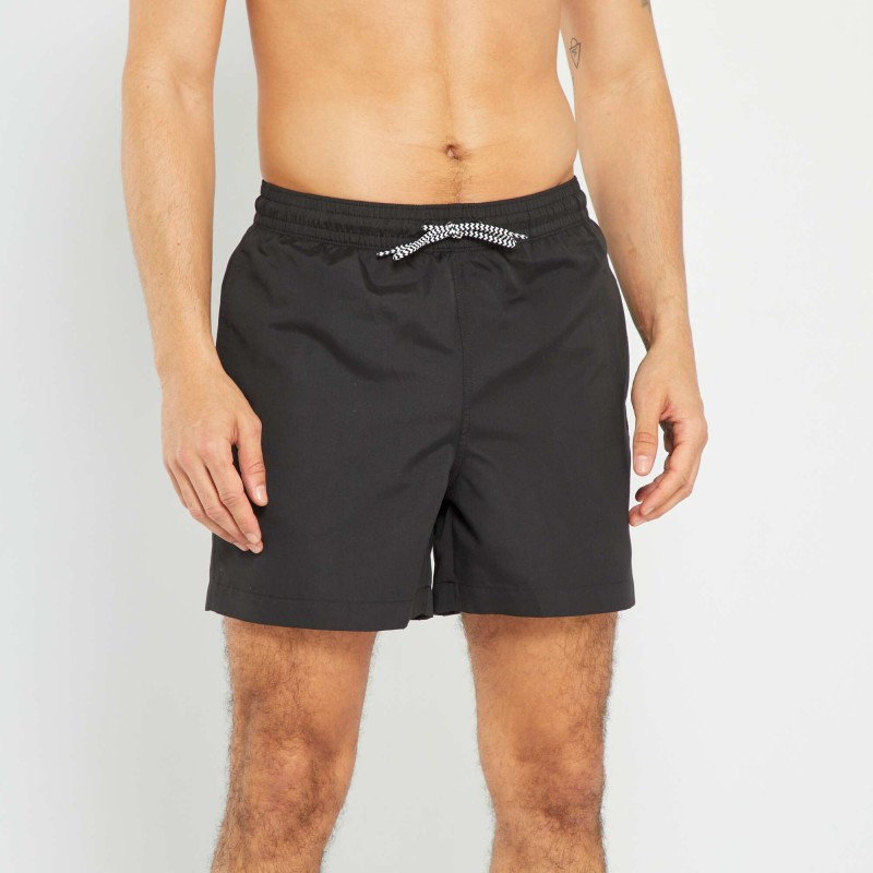 Short de bain uni - Noir