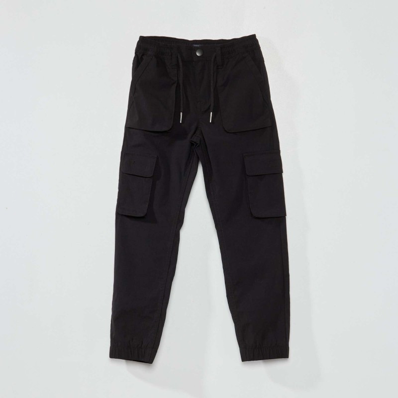 Pantalon cargo en tissu stretch - Noir