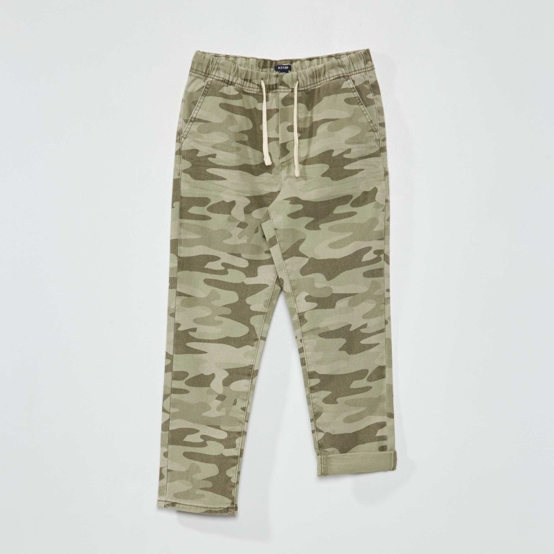 Pantalon jogger en twill - Kaki camouflage