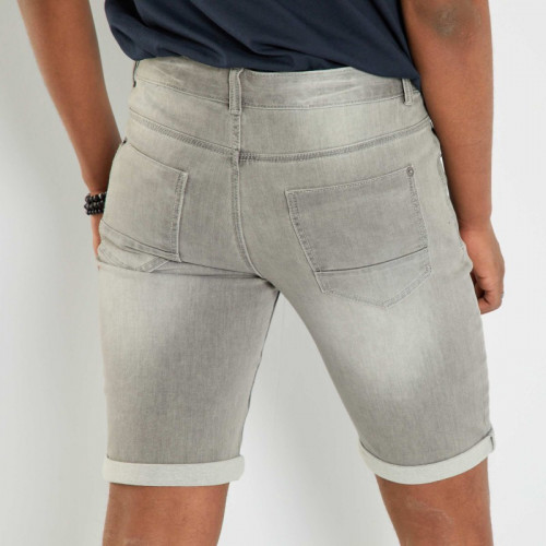 Bermuda en jean à taille standard - Gris clair