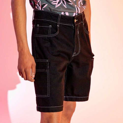 Short bermuda en denim - Noir