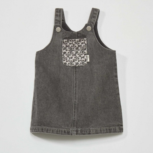 Robe salopette en denim 'Minnie' - Gris