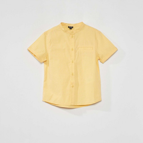 Chemise manches courtes à motif - Jaune