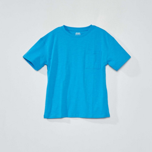 T-shirt en jersey avec poche - Bleu